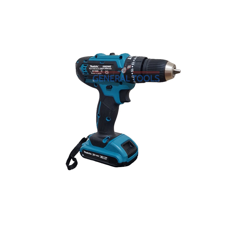 ΚΡΟΥΣΤΙΚΟ ΔΡΑΠΑΝΟΚΑΤΣΑΒΙΔΟ MAKITA DWE 550 24V SET ΜΕ ΔΥΟ ΜΠΑΤΑΡΙΕΣ + ΦΟΡΤΙΣΤΗ